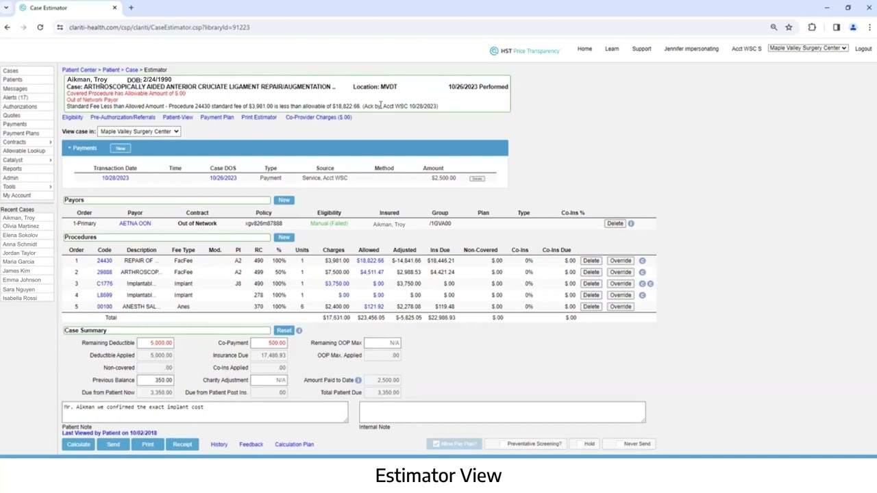 Creating Automated & Accurate Financial Estimates for Your Patients