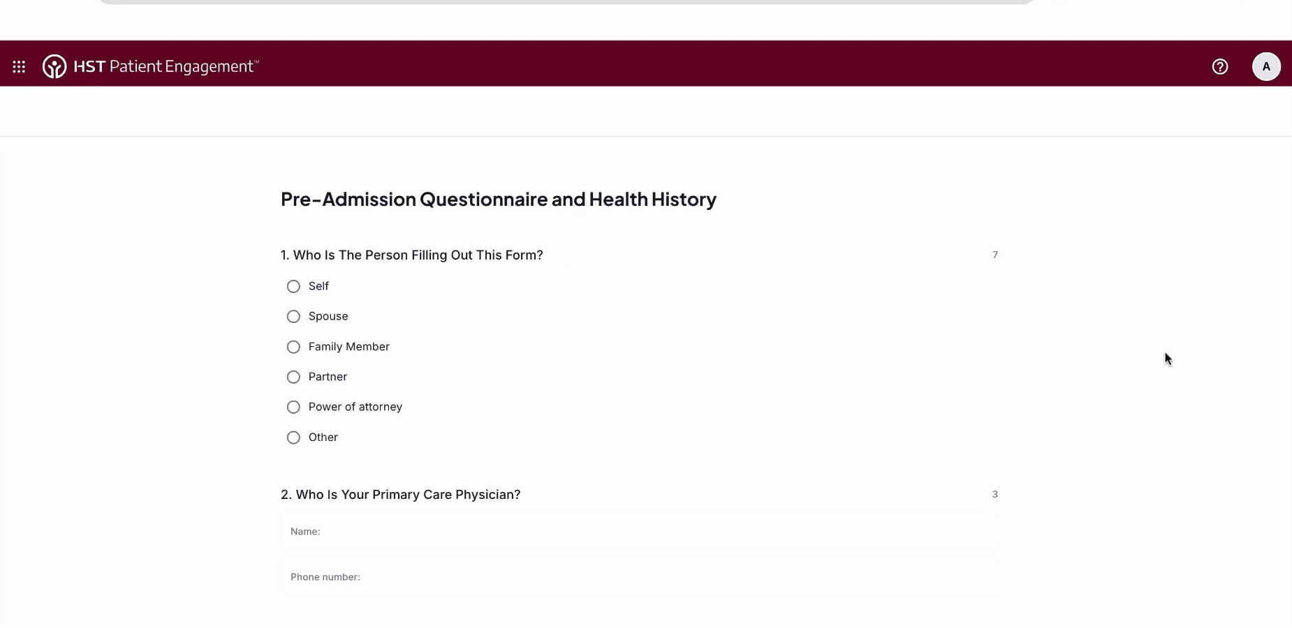 Patient Engagement - New Survey UI